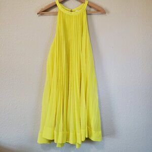 Zara Pleated Halter Dress, Yellow, size XS